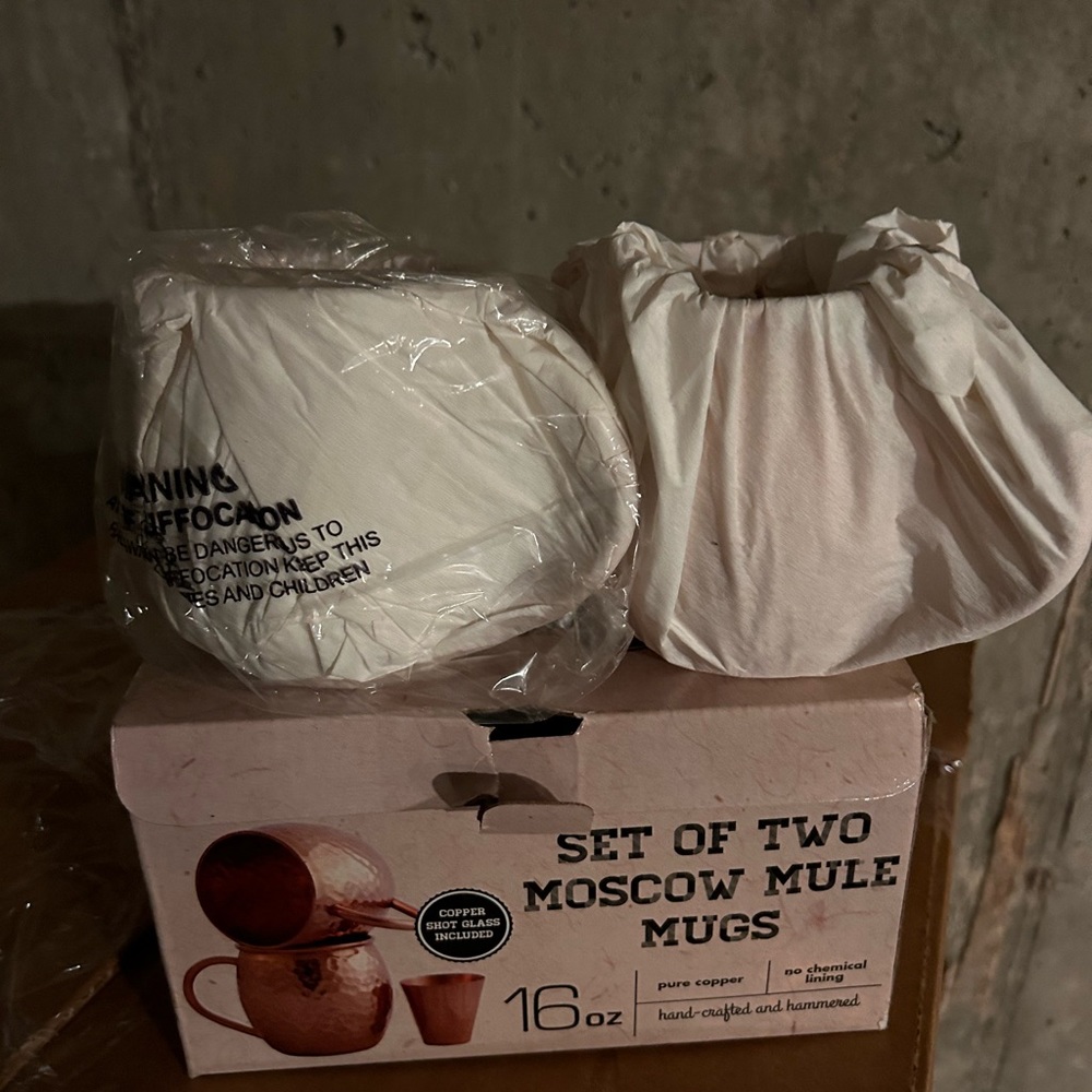 2 Set Pure Copper Mug, Solid Copper Moscow Mule M… - image 3